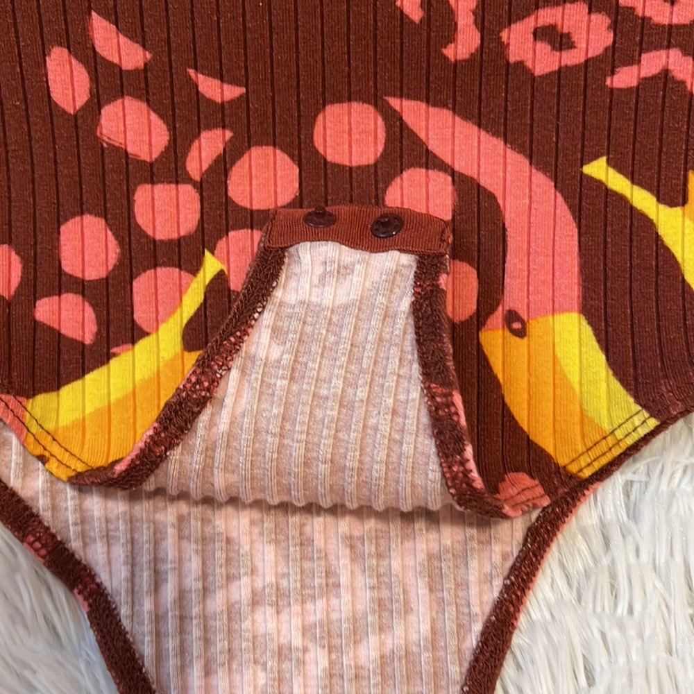Farm Rio Toucanissimo Long Sleeve Stretch Cotton Body Suit - Picture 4 of 9